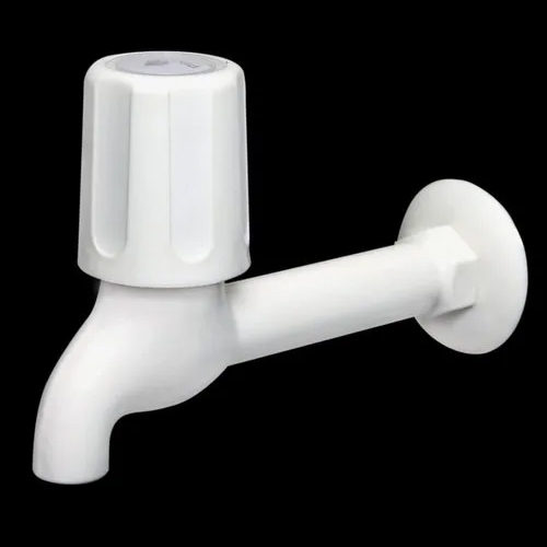 Plastic Long Body Bib Cock - Color: White