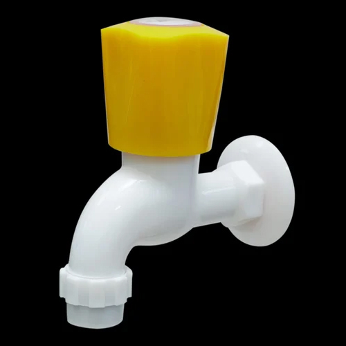 Pvc Sink Pillar Cock - Color: White And Yellow