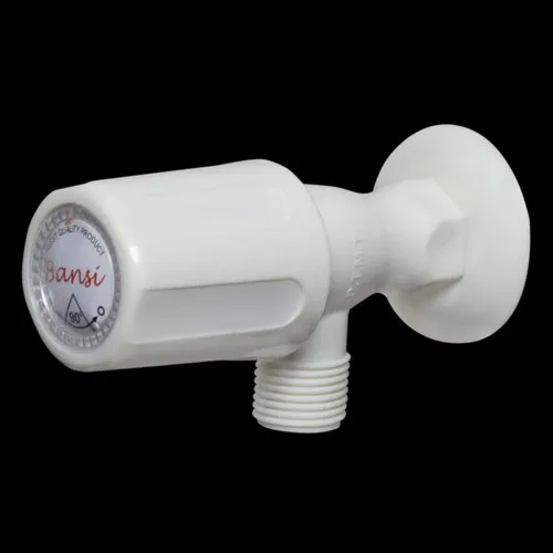 Plastic Angle Valve Cock - Color: White