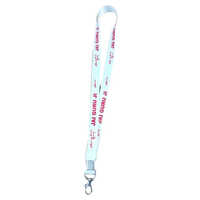 White Printed Satin Lanyard - Color: Mulitcolor