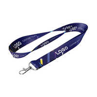 Blue Printed Satin Lanyard