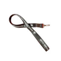 Black Printed Satin Lanyard