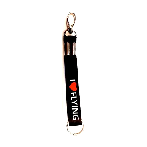 Satin Printed Key Ring - Color: Black