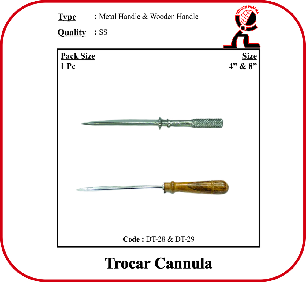 Trocar Cannula 4" - Application: Medical