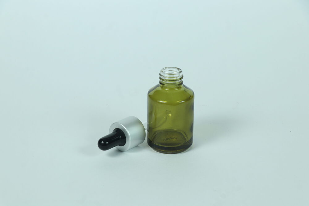 30ML GREEN MATALIC SLANT GLASS DROPPER BOTTLE