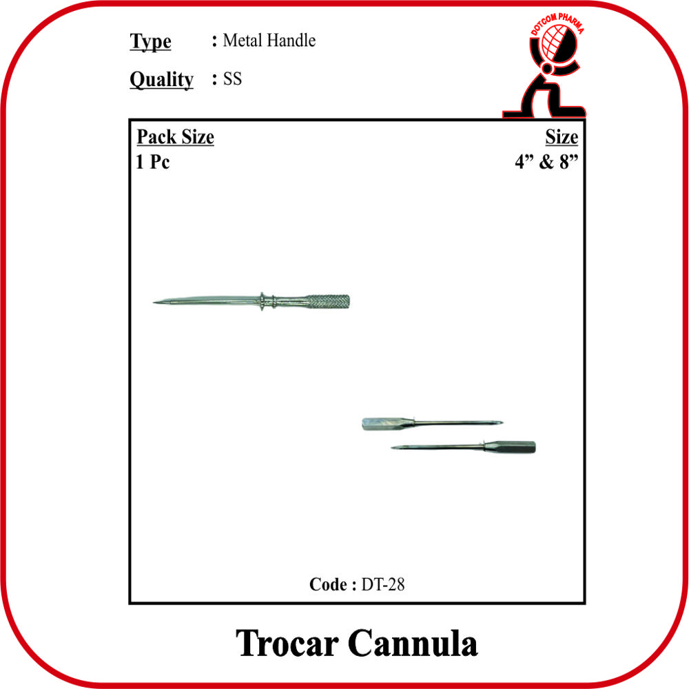 Trocar Cannula 8" Metal - Application: Veterinary Purpose