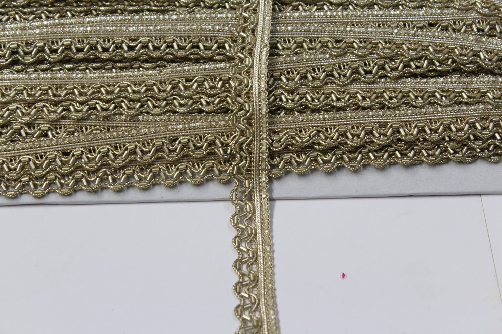 Golden Cutdana Gota Lace