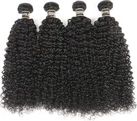 Peruvian Hair Weave Bundles Human Hair 1/3/4 Remy Bundles Hair Weft Curly Weave Hair Extensions 10-30 Inch - Color: Natural Black And Brown
