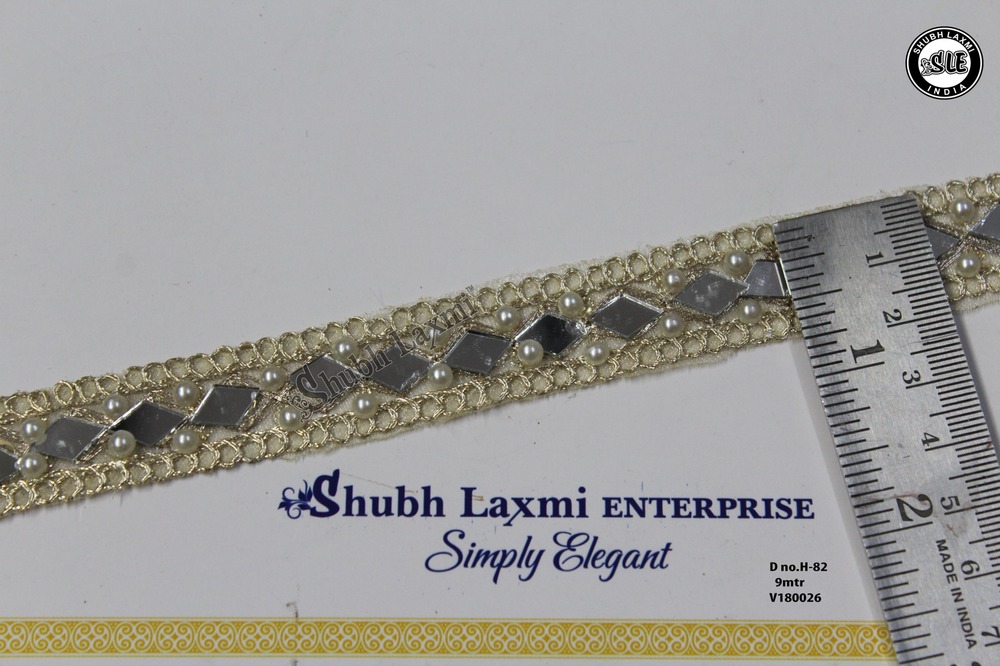 Golden Mirror Moti Lace