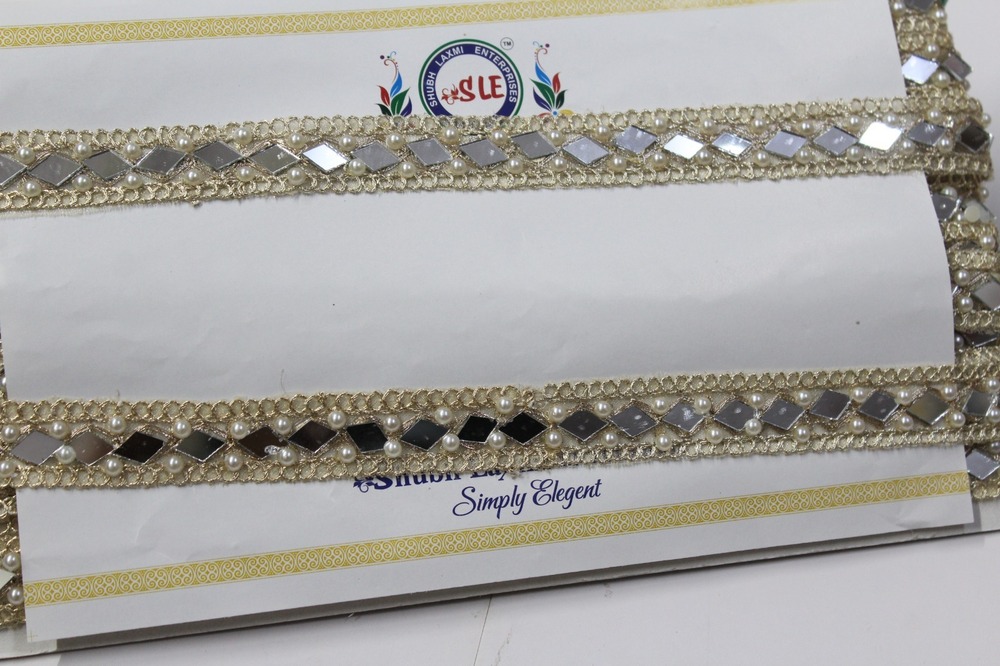 Golden Mirror Moti Lace
