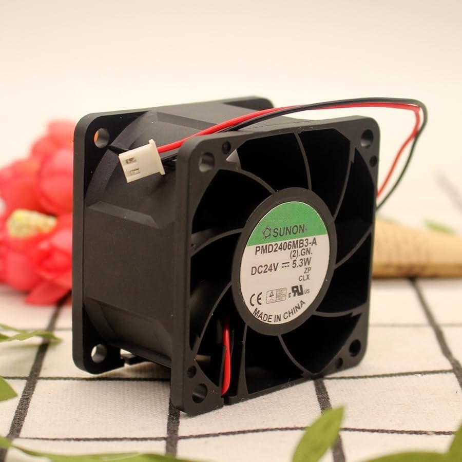 SUNON PMD2406PMB3-A Axial Fan 24V-5.3W DC Brushless Air Cooling Fan 5000 RPM 60 * 60 * 38mm 2Wire