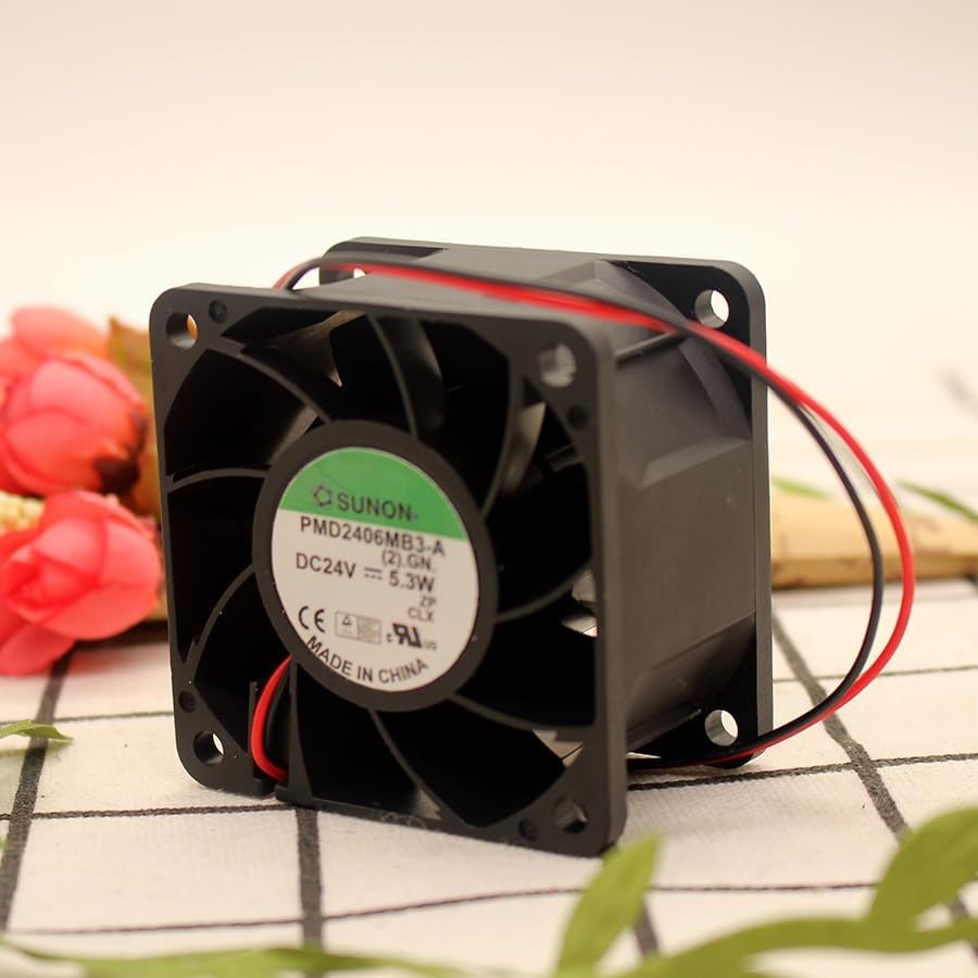 SUNON PMD2406PMB3-A Axial Fan 24V-5.3W DC Brushless Air Cooling Fan 5000 RPM 60 * 60 * 38mm 2Wire