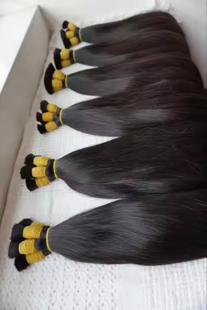 South Indian Temple Remy Natural Color Bulk Hair Extension (20 To 30 Inch ) - Design: N/a