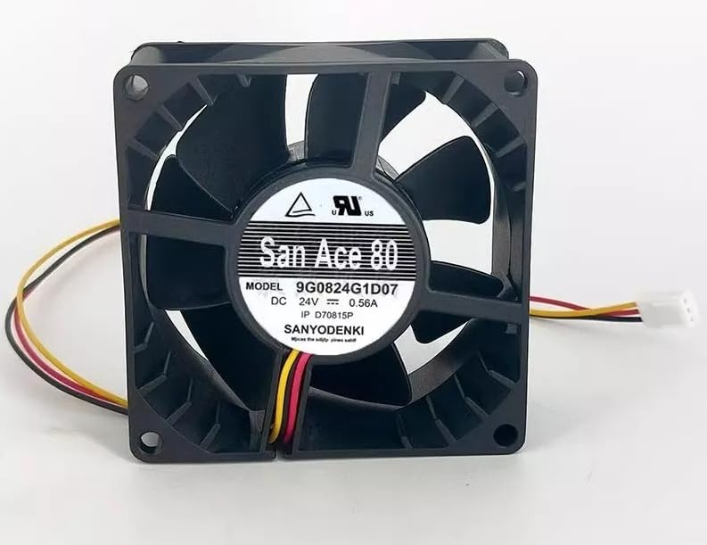 SanAce 9G0824G1D07 Axial fan 24V-0.56A DC Brushless Air Cooling Fan 4500 RPM 80 * 80 * 38mm 3Wire