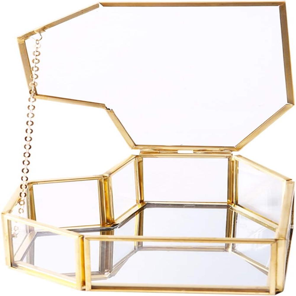 Brass and Glass heart shape jwellery boxes 