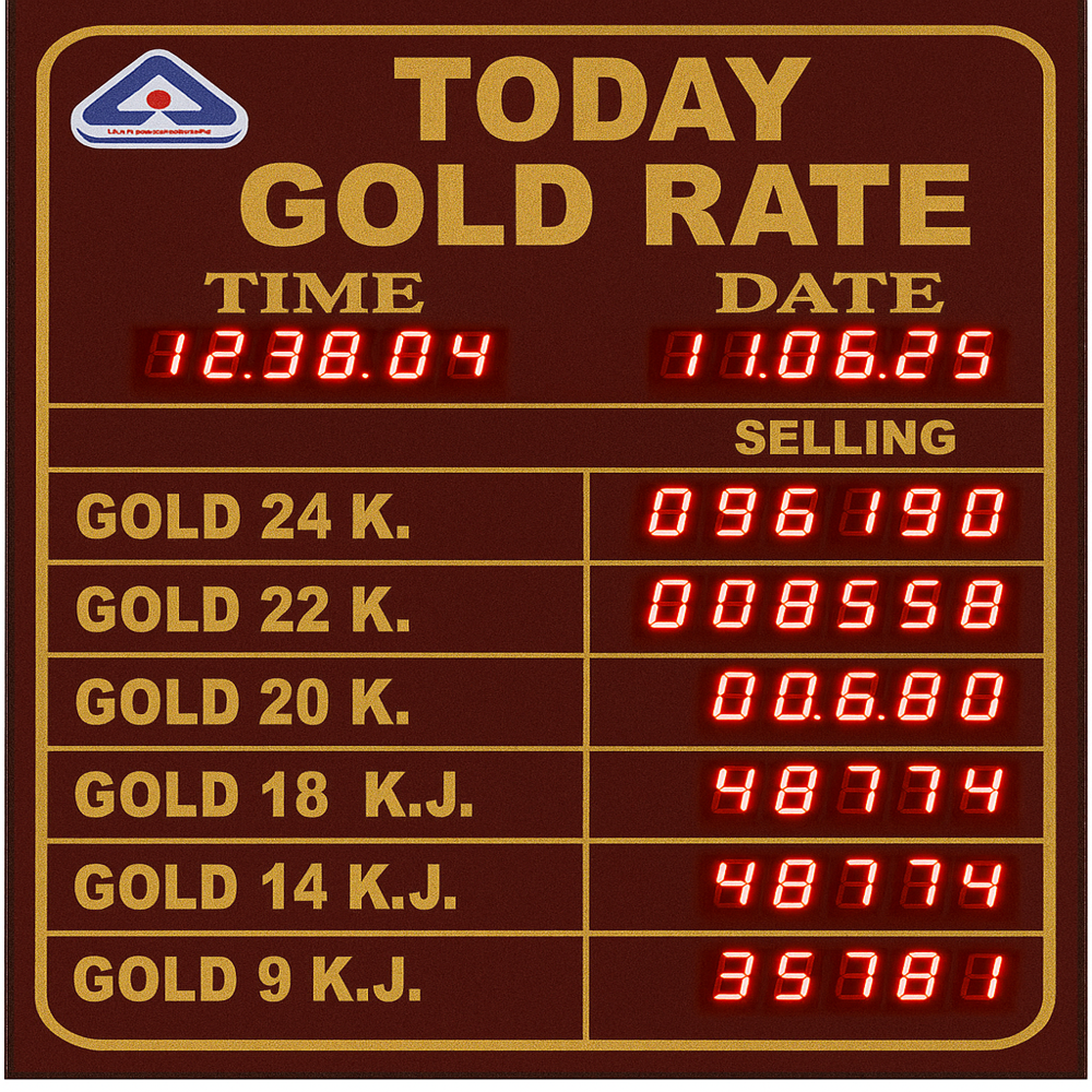  Gold Rate Display (Blue Color)