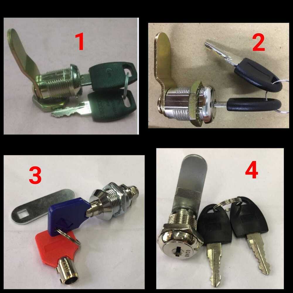 Key Cam Lock - Zinc Die Cast, Nickel Plated Finish | Reversible Brass Keys, 6/10 Lever Options, 90/180 Degree Key Removable Non-removable