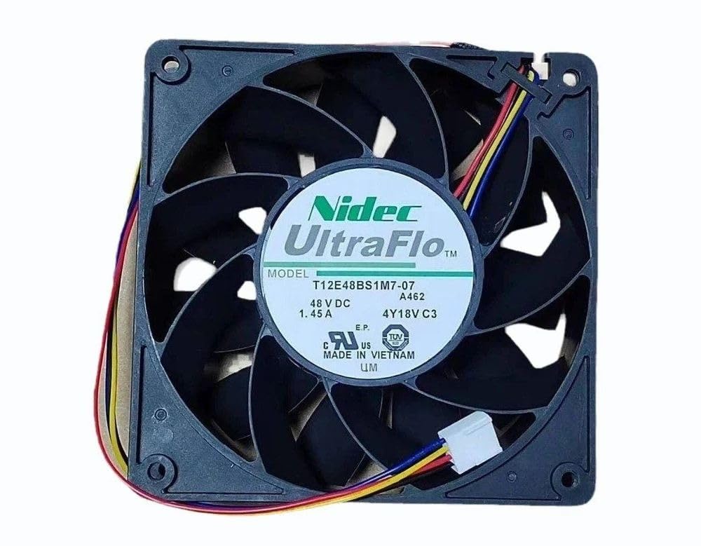 Nidec T12E48BS1M7-07 Axial Fan 48V-1.45A DC Brushless Air Cooling Fan 3500 RPM 120 * 120 * 38mm 4-Wire