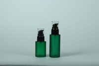 30ML GREEN FROSTED FLAT SHOULDER GLASS BOTTLE