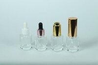 15ML CLEAR RECTANGLE FLAT SHOULDER GLASS BOTTLE