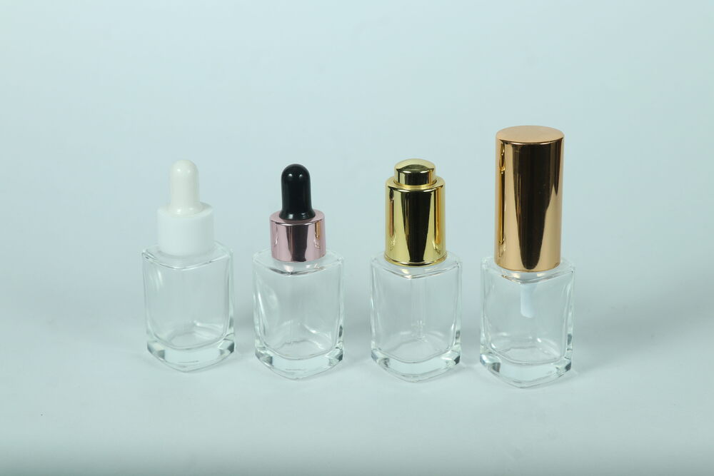 15ml Clear Rectangle Flat Shoulder Glass Bottle