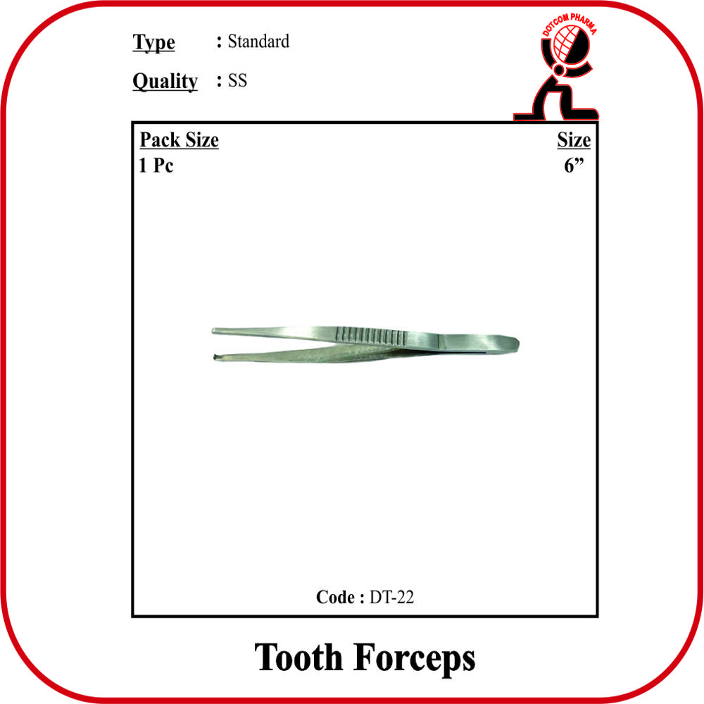 Tooth Forceps / Rat Tooth Forceps 8" - Application: Clinical Purpose