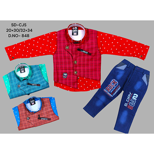 848 Premium Cotton Baba Suit Set - Age Group: Kids