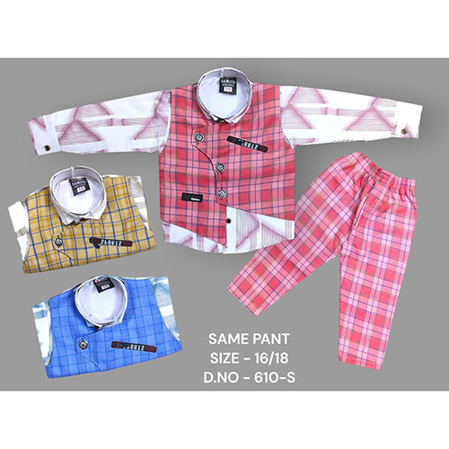 610-S Poly Lafar Baba Suit Set - Age Group: Kids