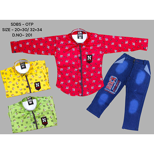 201 Otp Cotton Shirt And Dobby Strechable Pant - Age Group: Kids