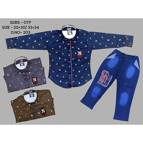 203 Otp Cotton Shirt And Dobby Strechable Pant - Age Group: Kids