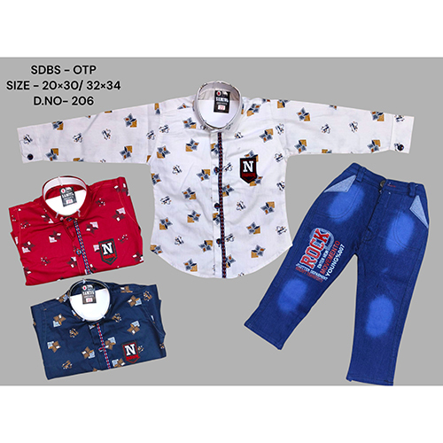206 Otp Cotton Shirt And Dobby Strechable Pant - Age Group: Kids