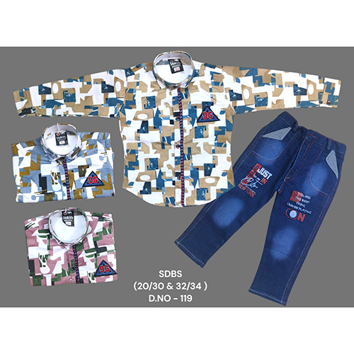 119 Poly Lafar Shirt And Dobby Strechable Pant - Age Group: Kids