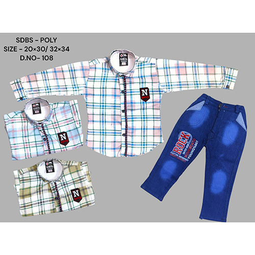 108 Poly Lafar Shirt And Dobby Strechable Pant - Age Group: Kids
