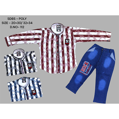 112 Poly Lafar Shirt And Dobby Strechable Pant - Age Group: Kids