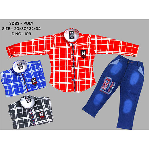109 Poly Lafar Shirt And Dobby Strechable Pant - Age Group: Kids