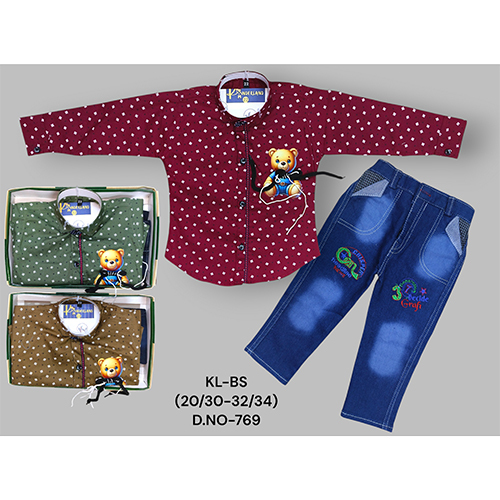 769 Premium Cotton Shirt Dobby Strechable Pant - Color: Multicolor