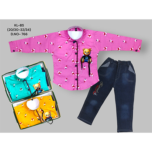 766 Premium Cotton Shirt Dobby Strechable Pant - Age Group: Kids