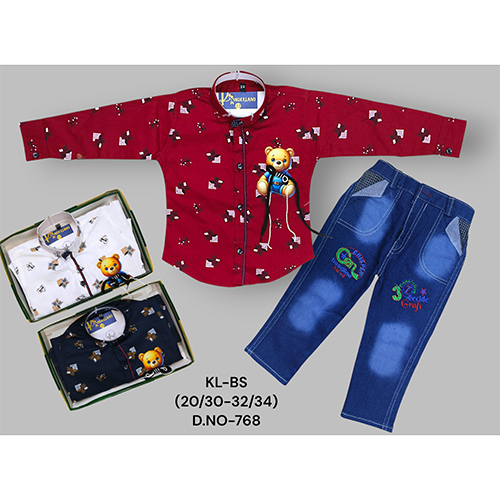768 Premium Cotton Shirt Dobby Strechable Pant - Age Group: Kids