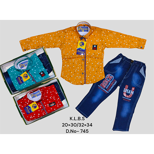 745 Premium Cotton Shirt Dobby Strechable Pant - Age Group: Kids