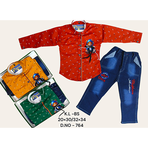 764 Premium Cotton Shirt Dobby Strechable Pant - Age Group: Kids