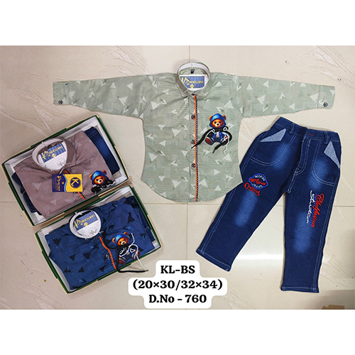 760 Premium Cotton Shirt Dobby Strechable Pant - Age Group: Kids