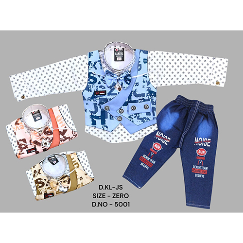 5001 Premium Cotton Baba Suit Set - Color: Multicolor
