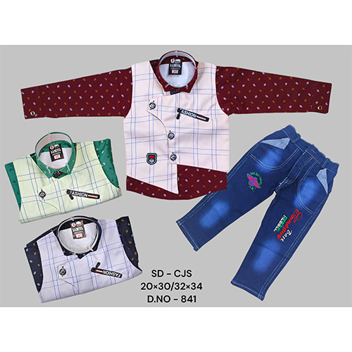 841 Premium Cotton 3 Piece Baba Suit - Age Group: Kids