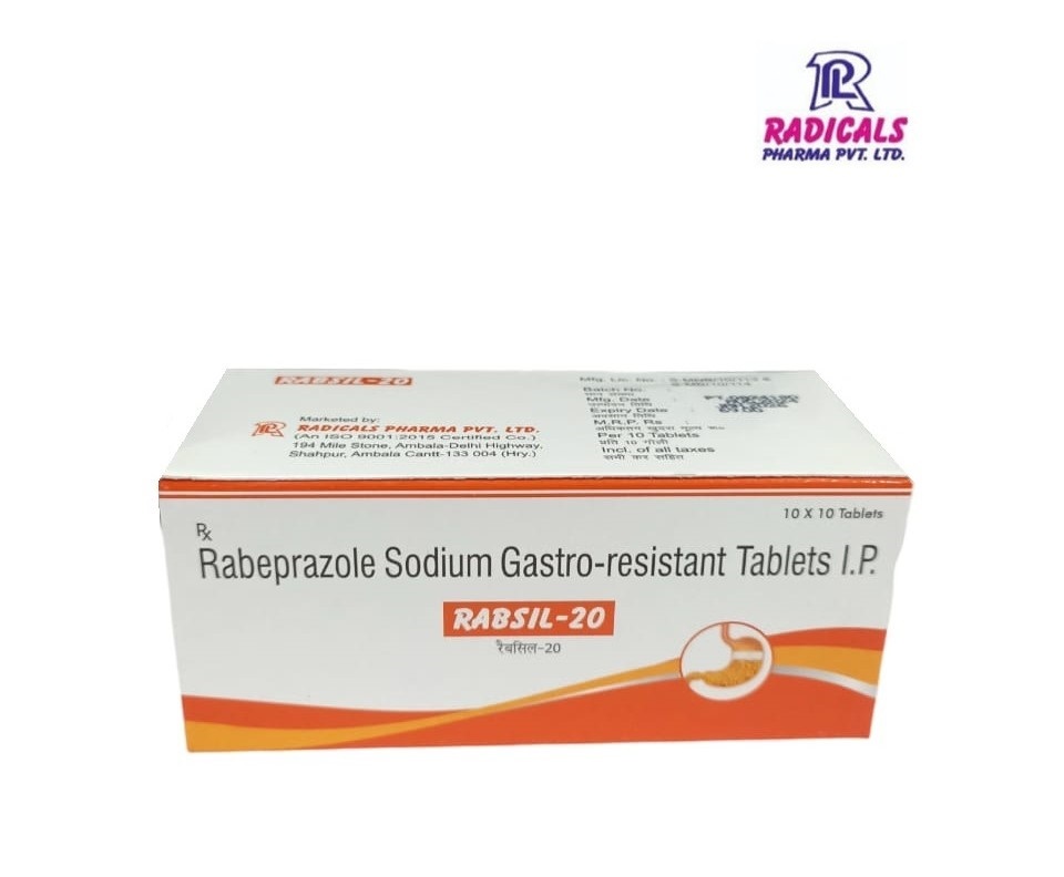 Rabeprazole Gastro Resistant Tablet - 20 Mg, Suitable For Women, Adults, And Aged Persons, Treats Gastric Issues, 10x10 Tablets In Cool & Dry Place