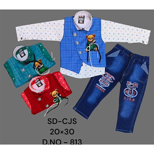 813 Premium Cotton 3 Piece Baba Suit Set