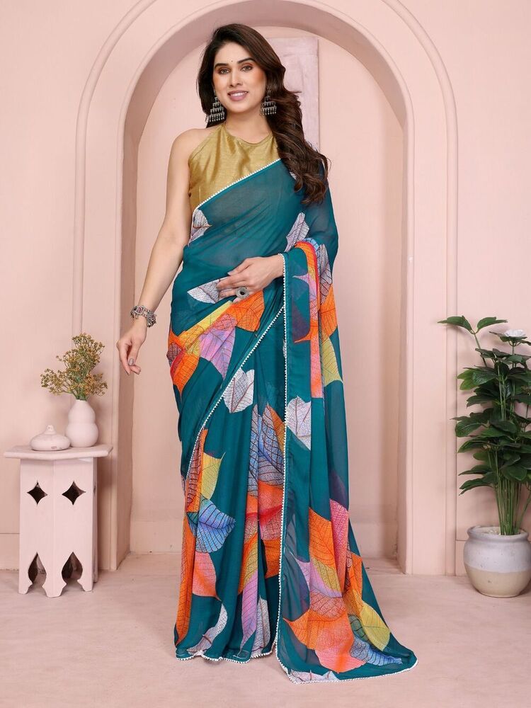 Beautiful Georgette Saree - Bust Size: 40 Inch (In)