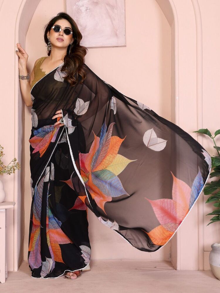 Beautiful Georgette Saree - Bust Size: 40 Inch (In)