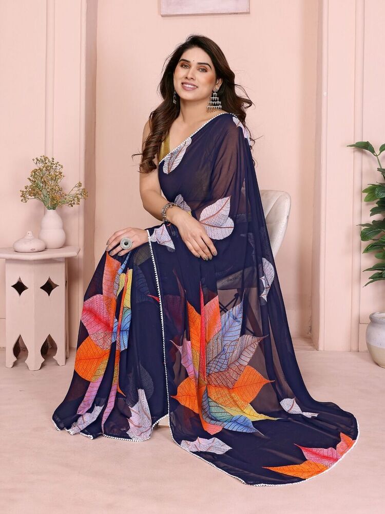 Beautiful Georgette Saree - Bust Size: 40 Inch (In)