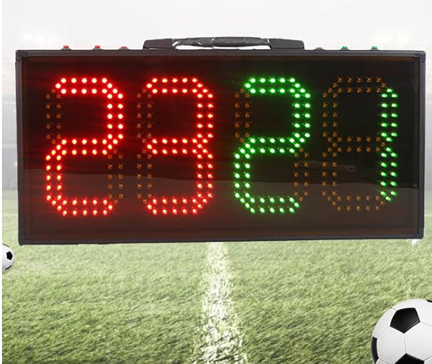Red And Green Color Football Player Substitution Display