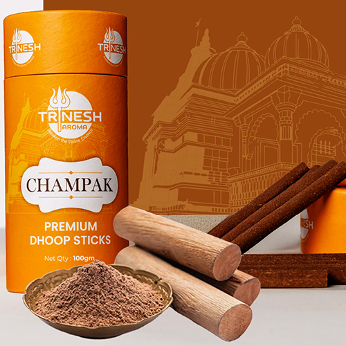 100g Champak Premium Dhoop Sticks - Color: Brown